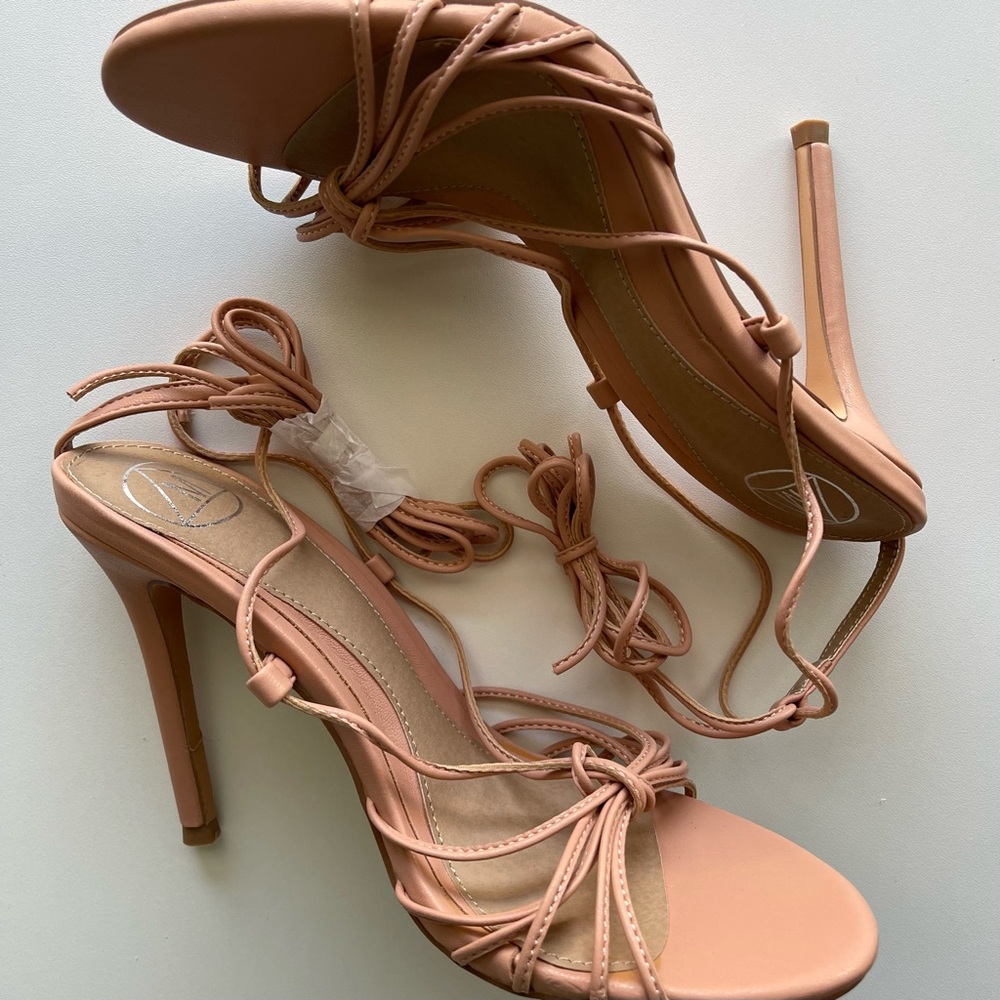 Missguided mauve faux leather high heel sandals